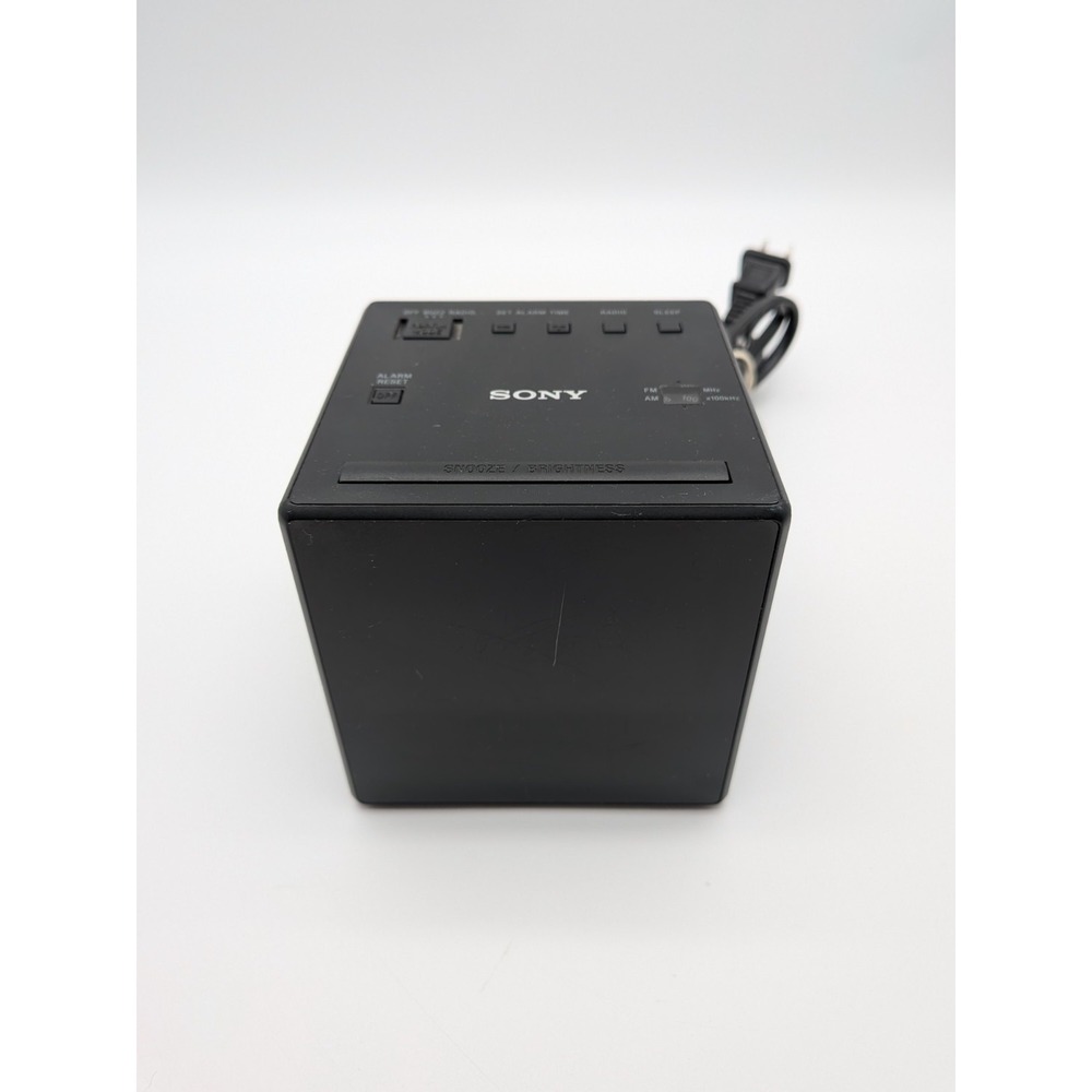Sony ICF-C1 AM/FM LED Digital Clock Radio - Black Cube (Tested & Working)